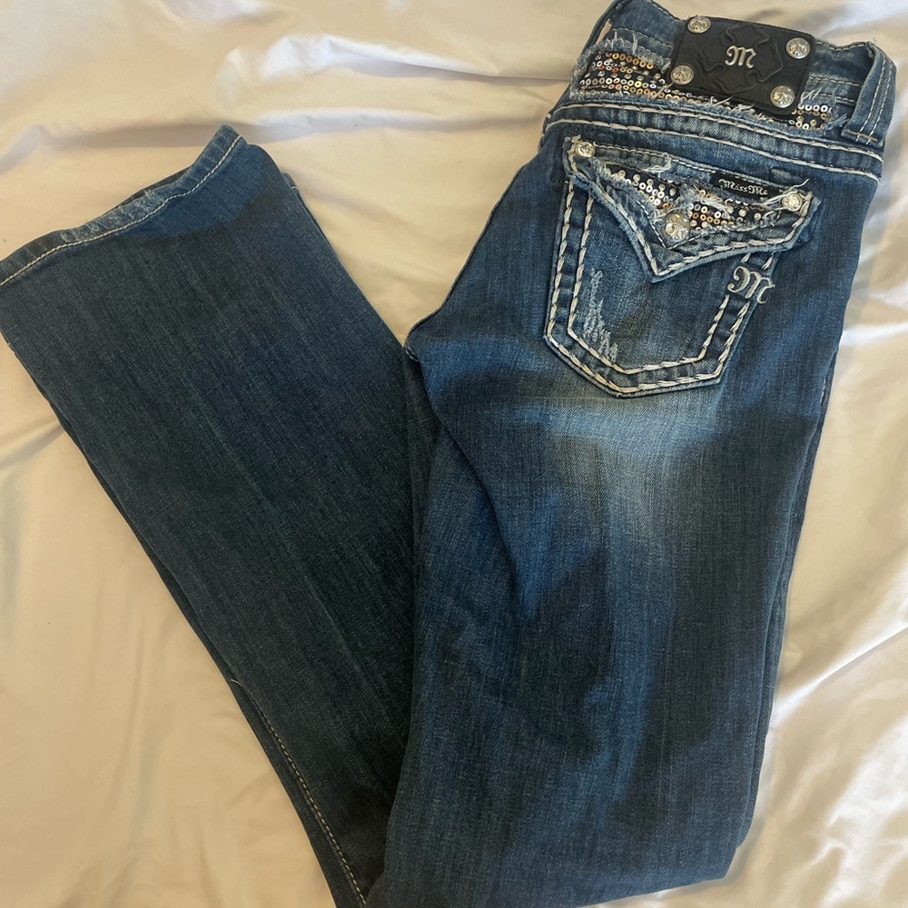 Vintage low rise boot cut Miss Me jeans